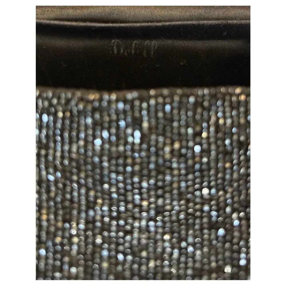 1950’s Delill Beaded Handbag Beaded Evening Clutch in Black ~ Stunning